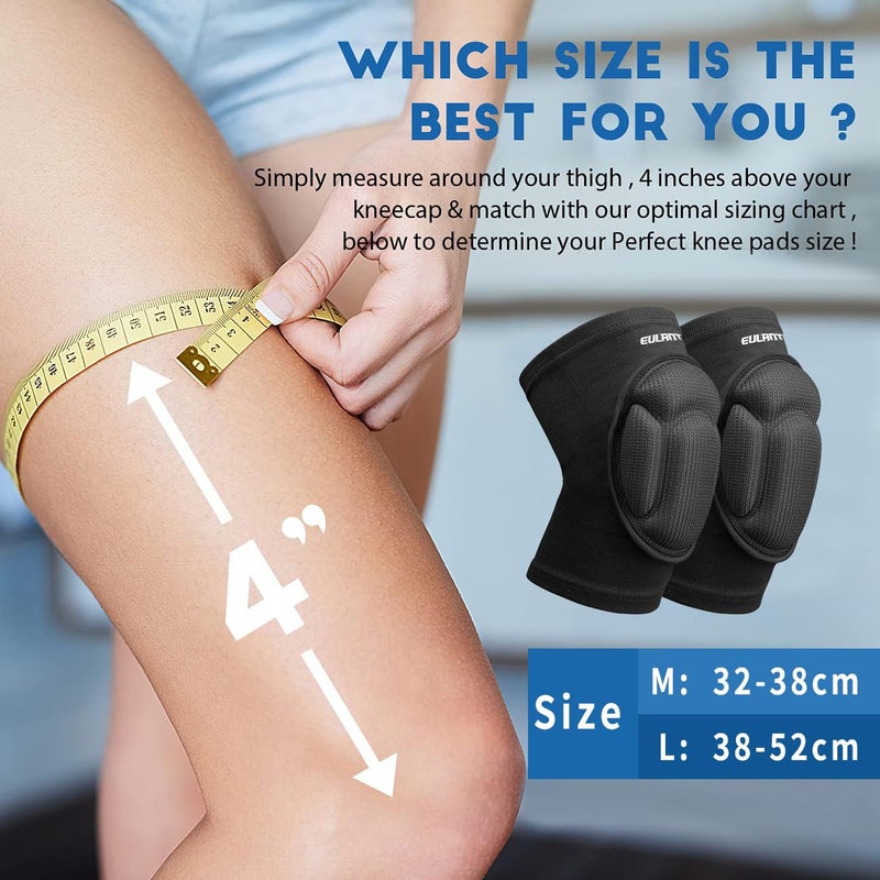 EULANT Knee Pads for Men Women, Collision Avoidance Knee Protector Sleeve, Kneepads with Thick EVA Foam Padding for Volleyball Basketball Wresting Gardening House Cleaning Construction Works L - Image 4